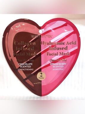 🆕 Beauty Intuition 2 Pack Scented Collagen & Hyaluronic Acid Facial Masks NIP